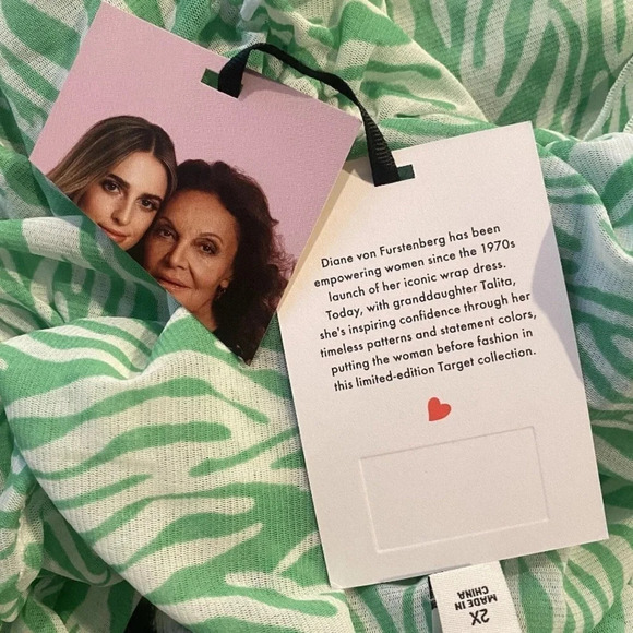 DVF Diane Von Furstenberg For Target Sea Twig Green Mini Dress 2X NWT (476) - Picture 6 of 7